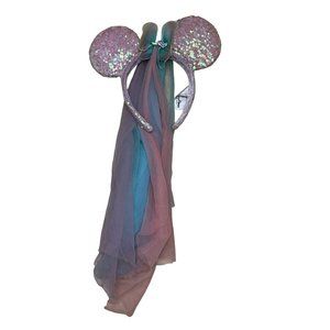 Disney Mickey Minnie Mouse Fairy Wings Bow Ear Headband Pink Blue
